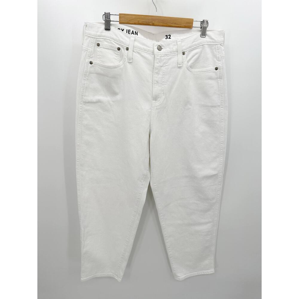 J.Crew Peggy High-Rise White Cotton Tapered Jeans Womens Size 32